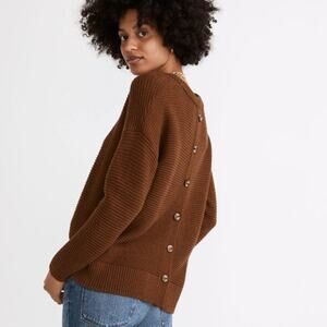 Madewell Brown Button-Back Sweater